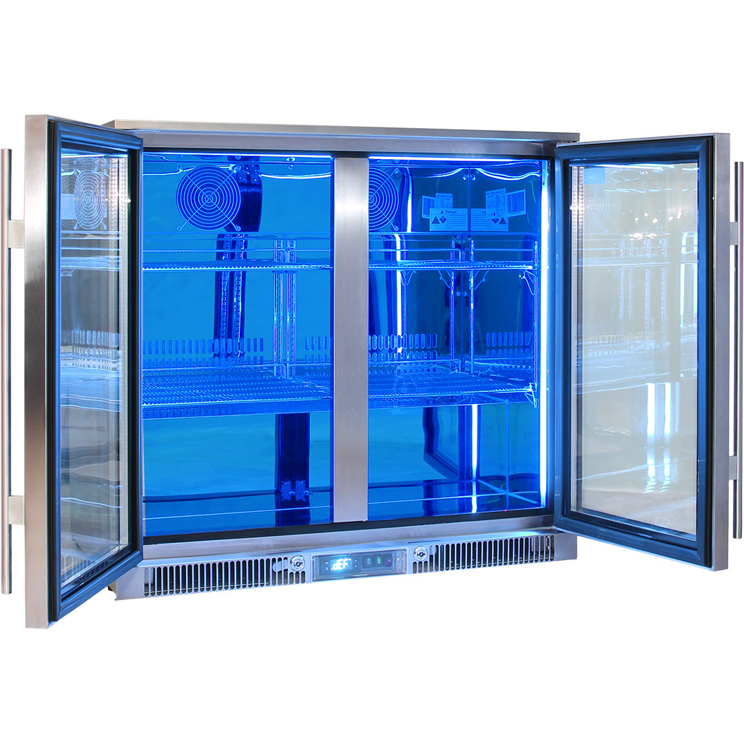 Rhino 248L Heated Glass 2 Door - 316 Marine Grade Stainless - King’s Choice Winner - ENV2H-SS