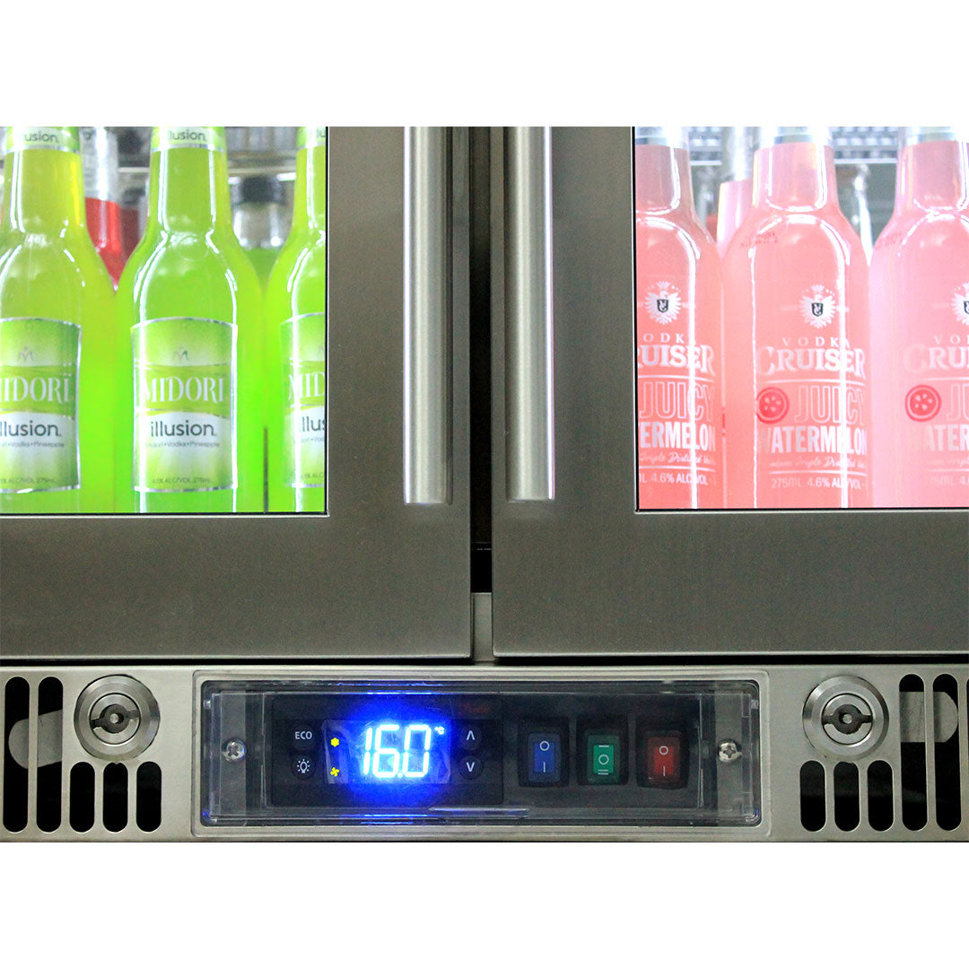 Rhino ENV2H-SS - Outdoor Bar Fridge Coldest Beer 43ºC+ Best Alfresco 316 Marine Grade Stainless Quiet With No Condensation