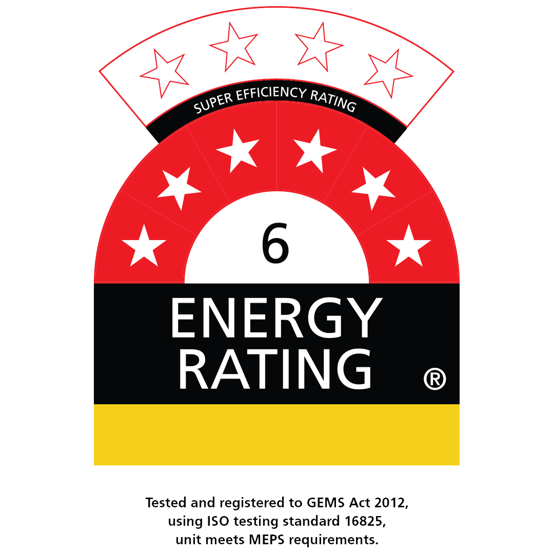 Schmick SK116L-SD bar fridge - energy rating label