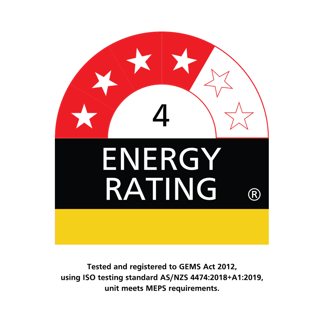 Schmick BC46B2-AMP bar fridge - energy rating label