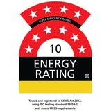 Rhino SGT1L-BS bar fridge - energy rating label
