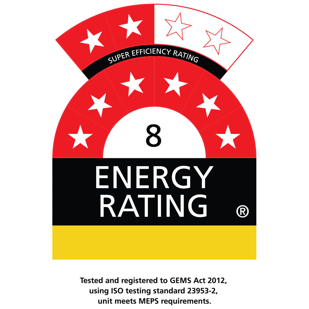 Schmick HUS-EX108 bar fridge - energy rating label