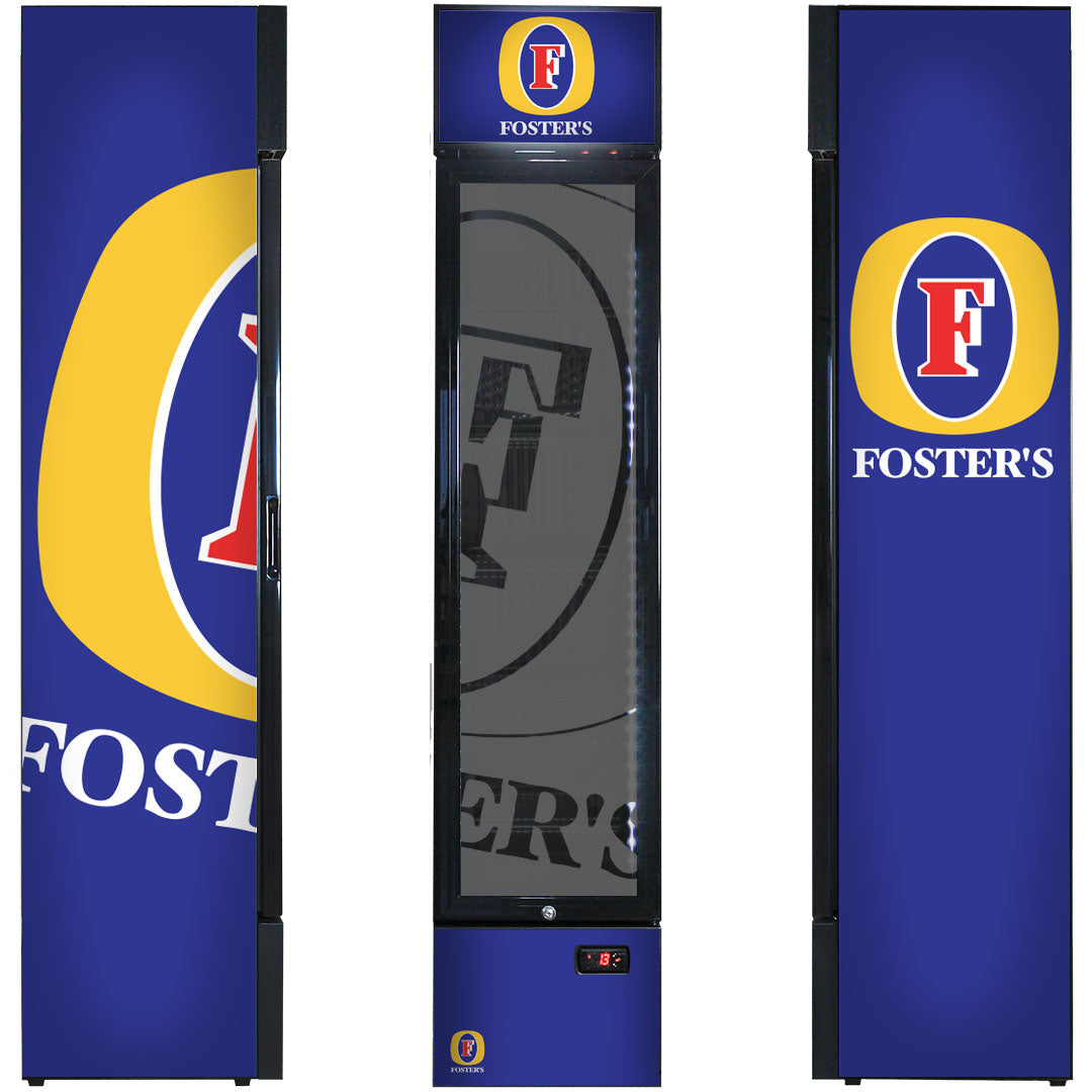 Fosters Skinny Upright Bar Fridge - 160 Litres - SS-P160-FOSTERS