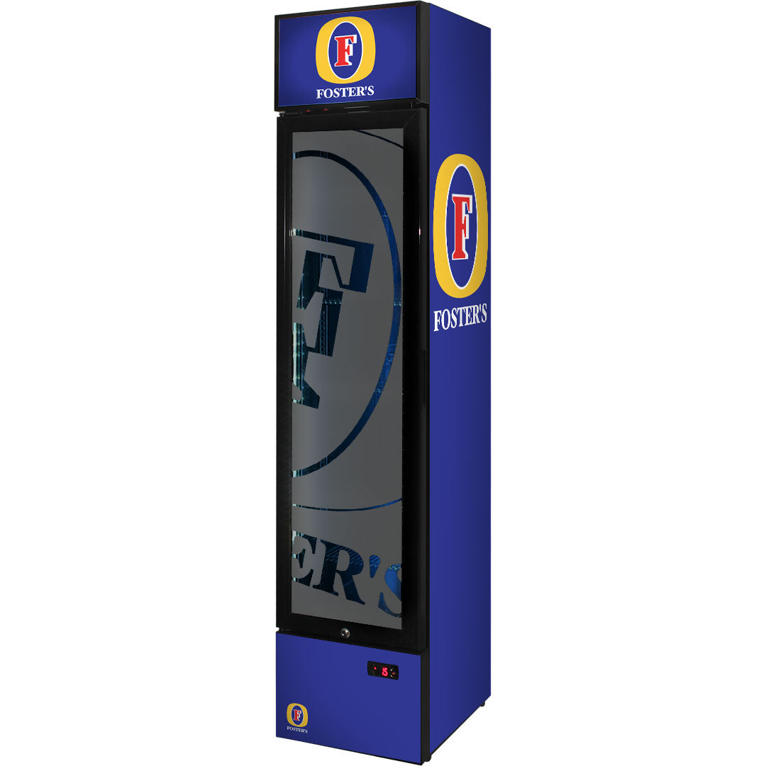 Fosters Skinny Upright Bar Fridge - 160 Litres - SS-P160-FOSTERS