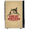 Great Northern Branded Glass Door Bar Fridge With Cool Frosted Door Logo - Model SC70-B-GNBC-GOLD