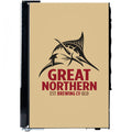 Great Northern Branded Glass Door Bar Fridge With Cool Frosted Door Logo - Model SC70-B-GNBC-GOLD