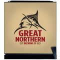 Great Northern Branded Glass Door Bar Fridge With Cool Frosted Door Logo - Model SC70-B-GNBC-GOLD