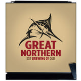 Great Northern Branded Glass Door Bar Fridge With Cool Frosted Door Logo - Model SC70-B-GNBC-GOLD