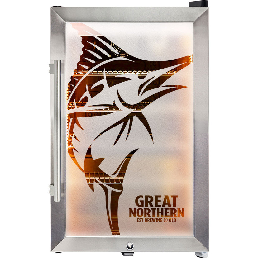 Great Northern branded bar fridge, Great gift idea! Great Entertaining Room Or Man Cave Item - Model SC70-SS-GNBC-GOLD