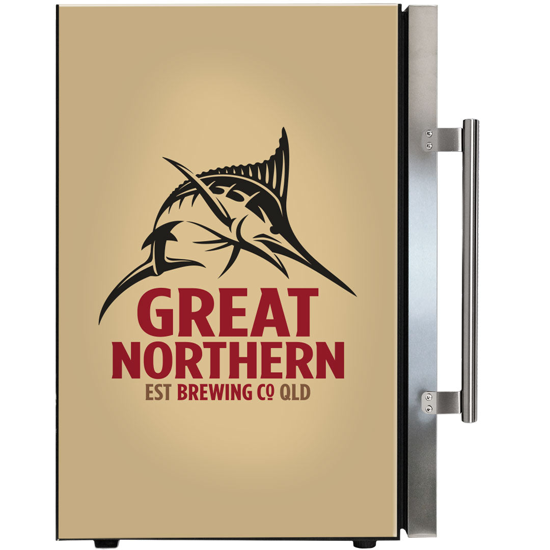 Great Northern branded bar fridge, Great gift idea! Great Entertaining Room Or Man Cave Item - Model SC70-SS-GNBC-GOLD