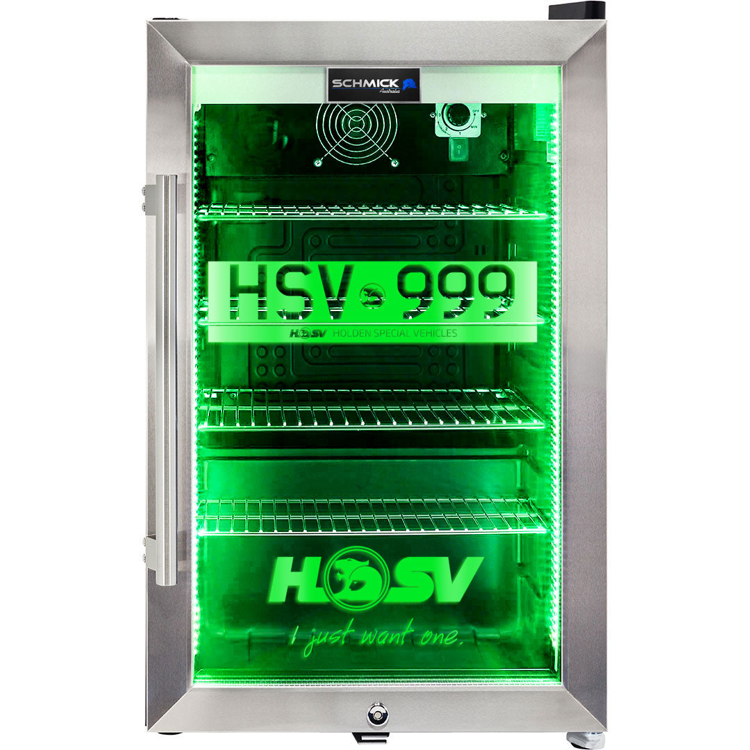 HSV GTSR branded bar fridge - Add Your Own Number Plate To Door! - HUS-SC70-SS-GTSR