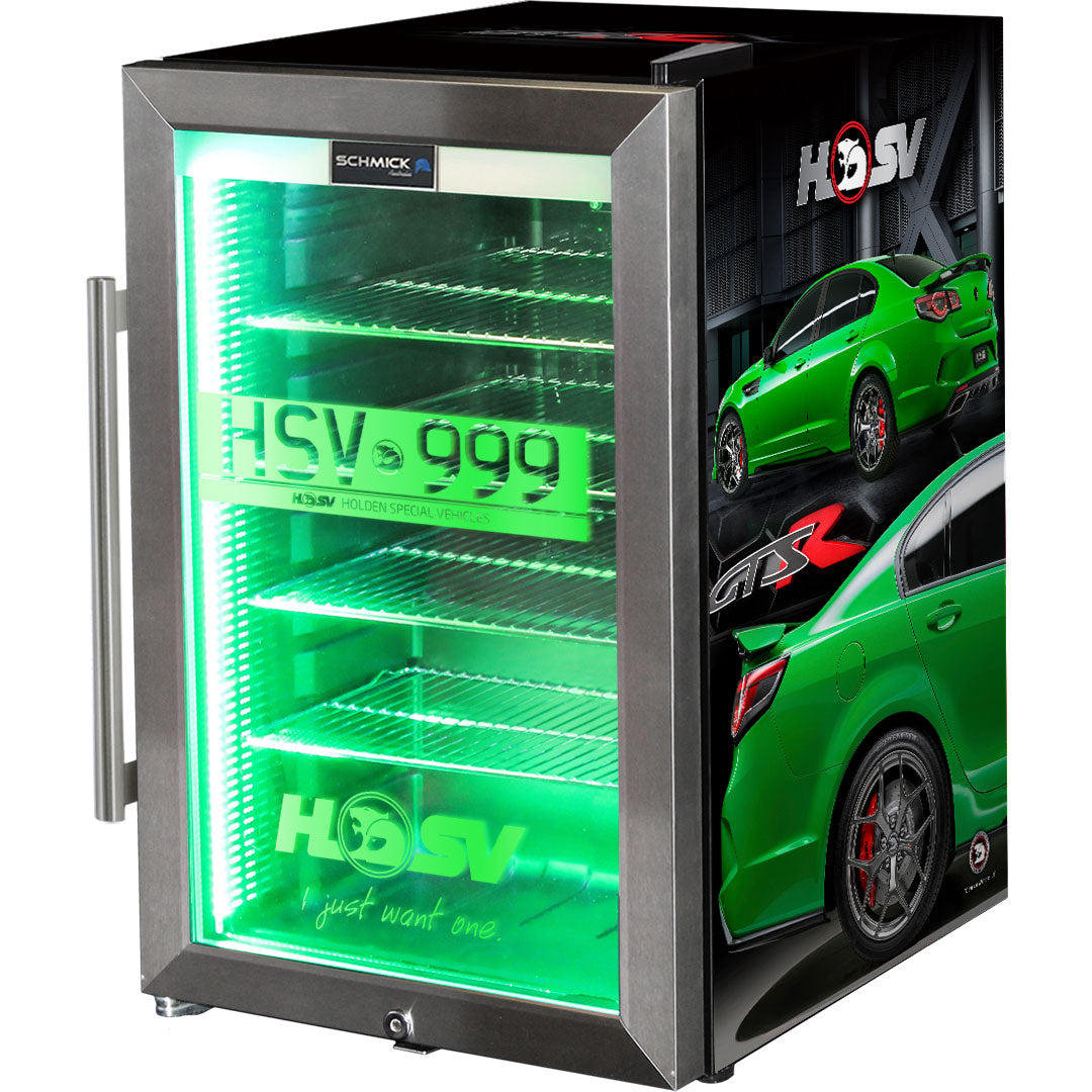 HSV GTSR branded bar fridge - Add Your Own Number Plate To Door! - HUS-SC70-SS-GTSR