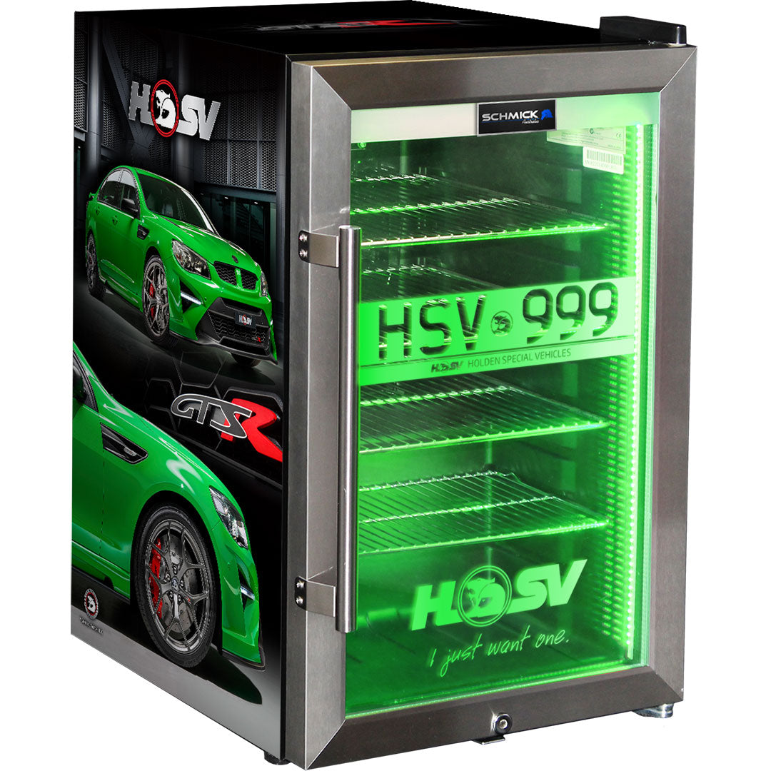 HSV GTSR branded bar fridge - Add Your Own Number Plate To Door! - HUS-SC70-SS-GTSR
