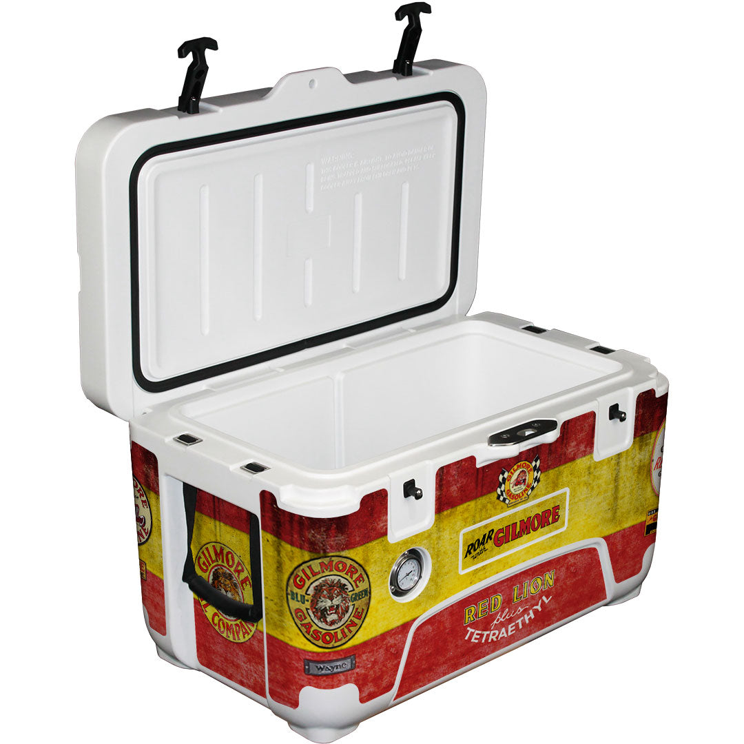 Gilmore Vintage Fuel Brand Roto Molded Foam Injected 50 Litre Ice Box With Longest Ice Retention ES-50QT - Model ES-50FP-GILMORE