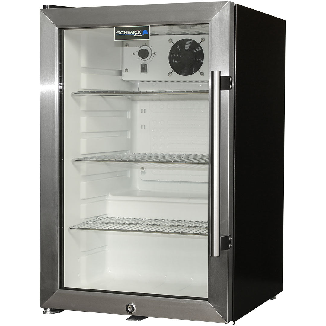 Schmick EC68L-SSH bar fridge - glass door detail