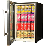 Great Northern Gold Tropical Glass Door Fridge - 80 Cans Left Hinge Model EC68L-SSH-GOLD
