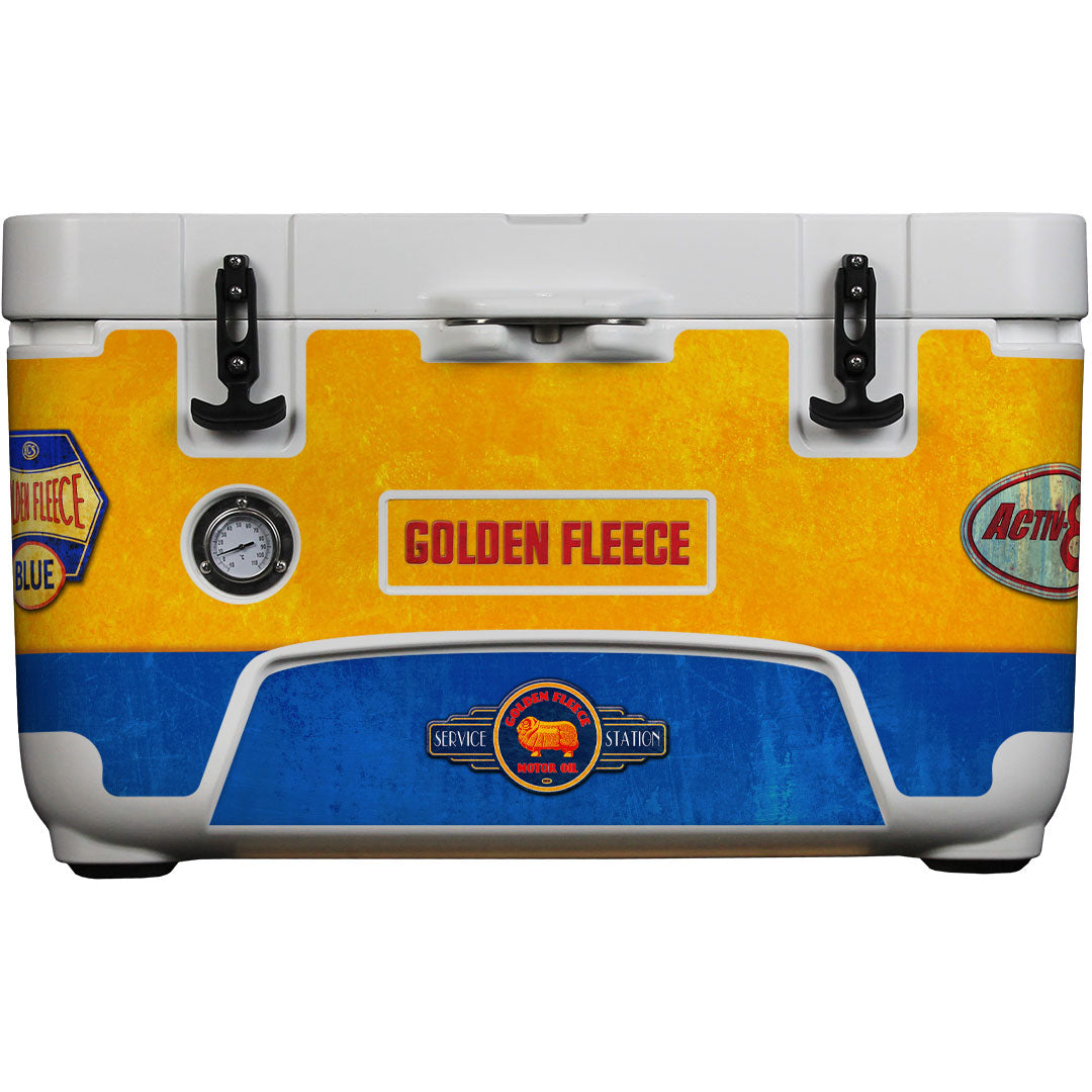 Golden Fleece Rhino Vintage Fuel Brand Roto Molded Foam Injected 50 Litre Ice Box With Longest Ice Retention ES-50QT - Model ES-50FP-FLEECE