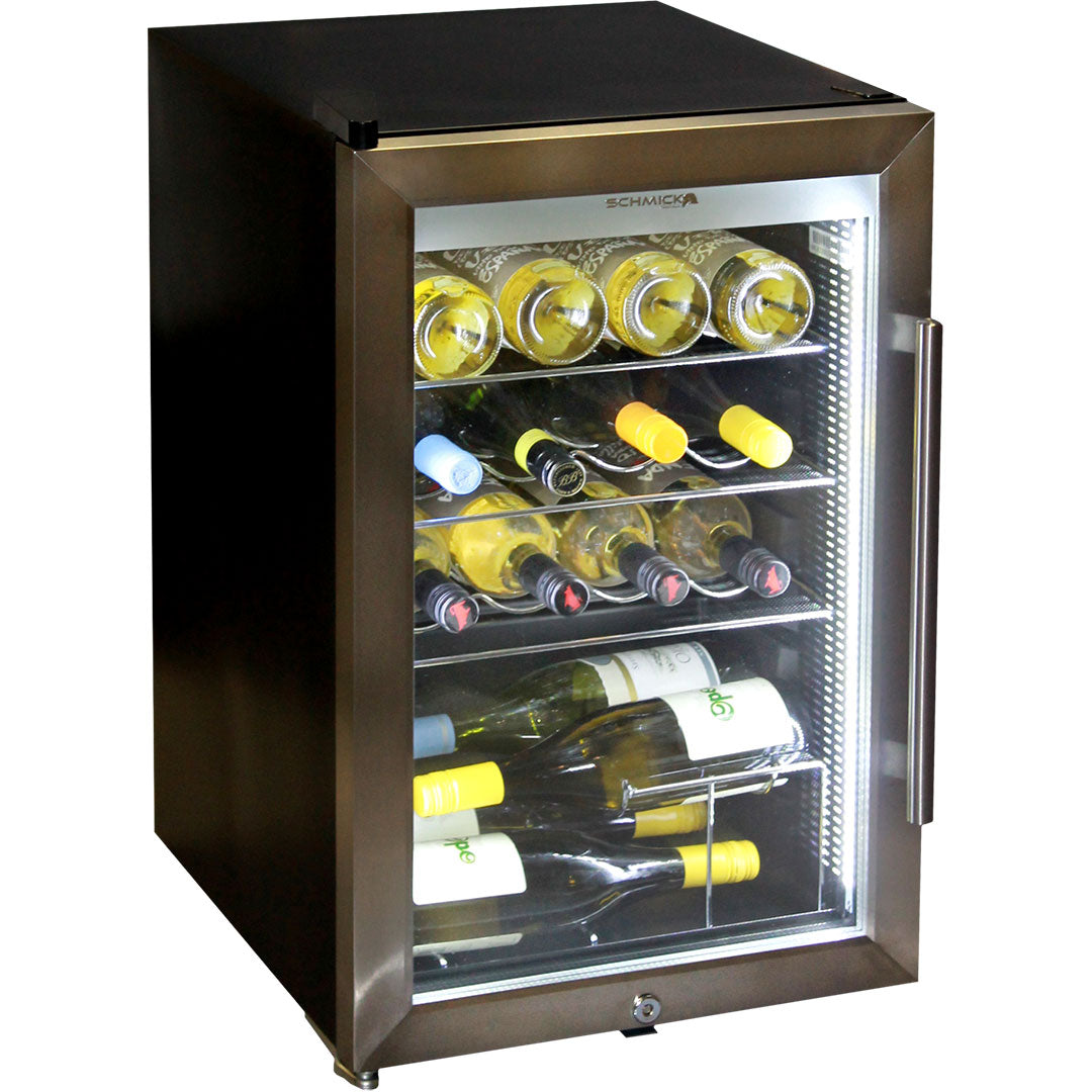 Schmick HUS-SC70-SS | Tropical Triple Glazed Outdoor Glass Bar Fridge | 70 Litres