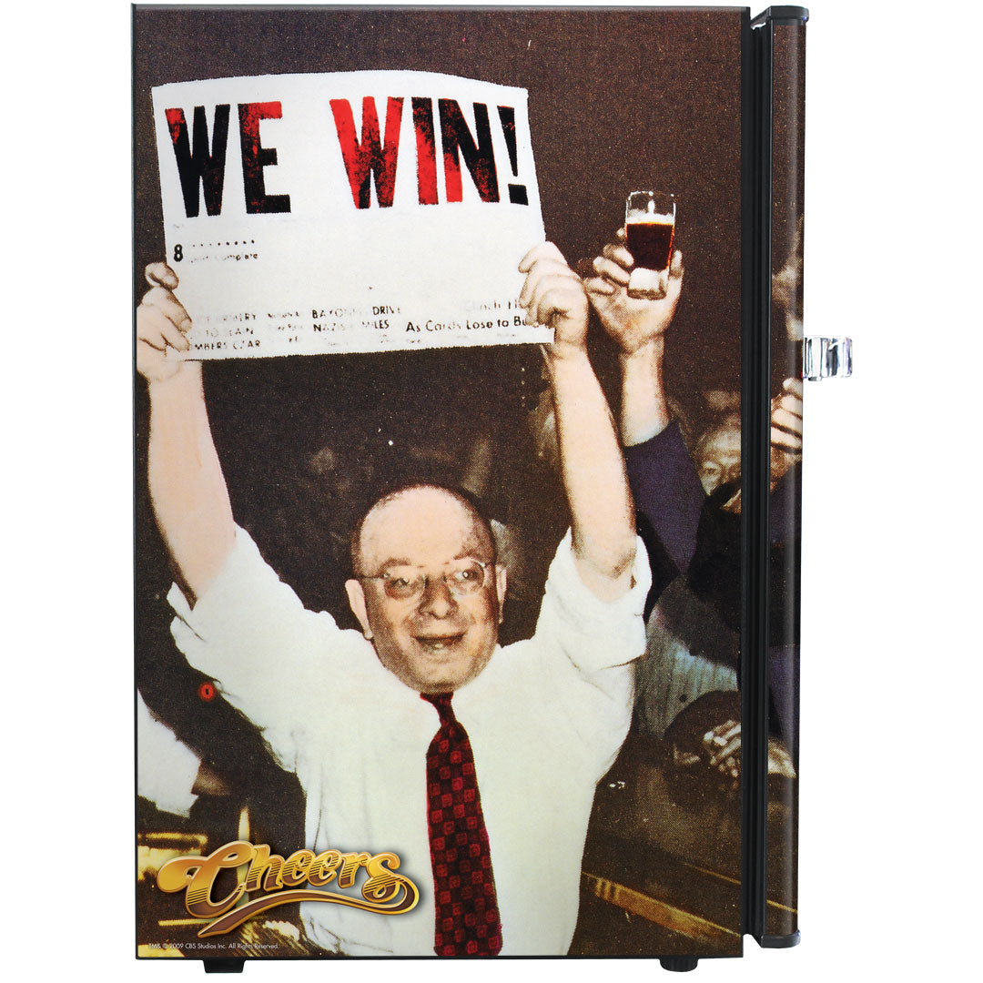 Cheers-We Win Design Retro Mini Bar Fridge 70 Litre Schmick Brand With Opener - Model HUS-BC70B-CH-WW
