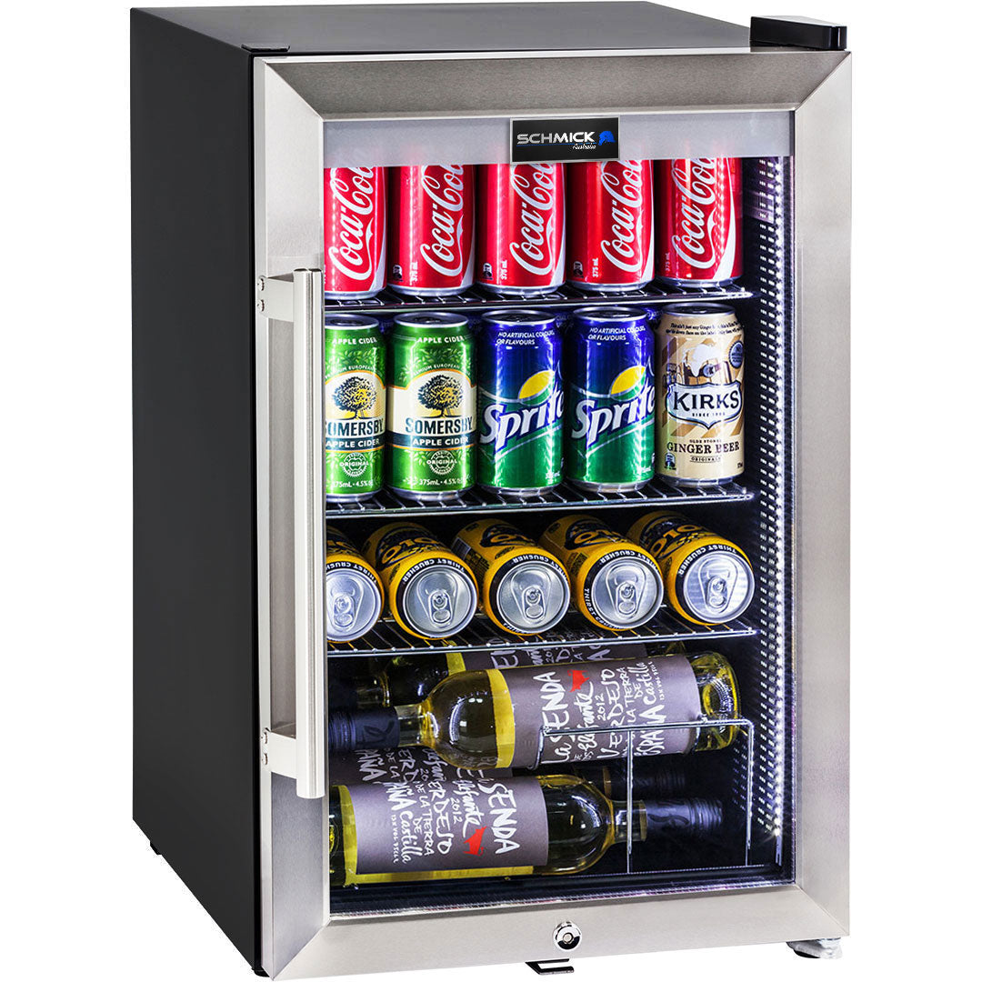 Schmick HUS-SC70-SS | Tropical Triple Glazed Outdoor Glass Bar Fridge | 70 Litres