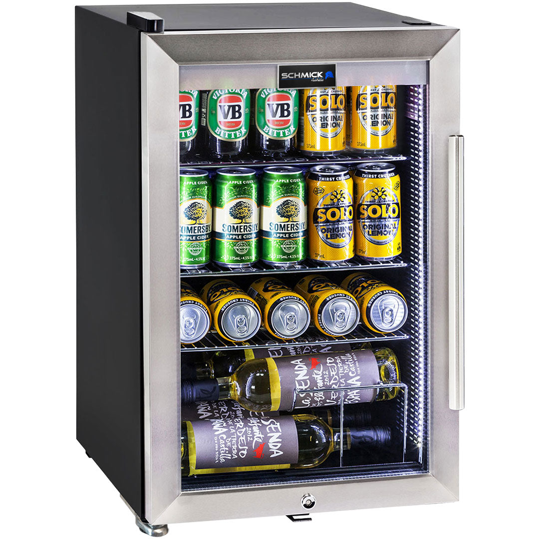 Schmick HUS-SC70L-SS - Tropical Triple Glazed Outdoor Alfresco Glass Door Bar Fridge 70 Litre