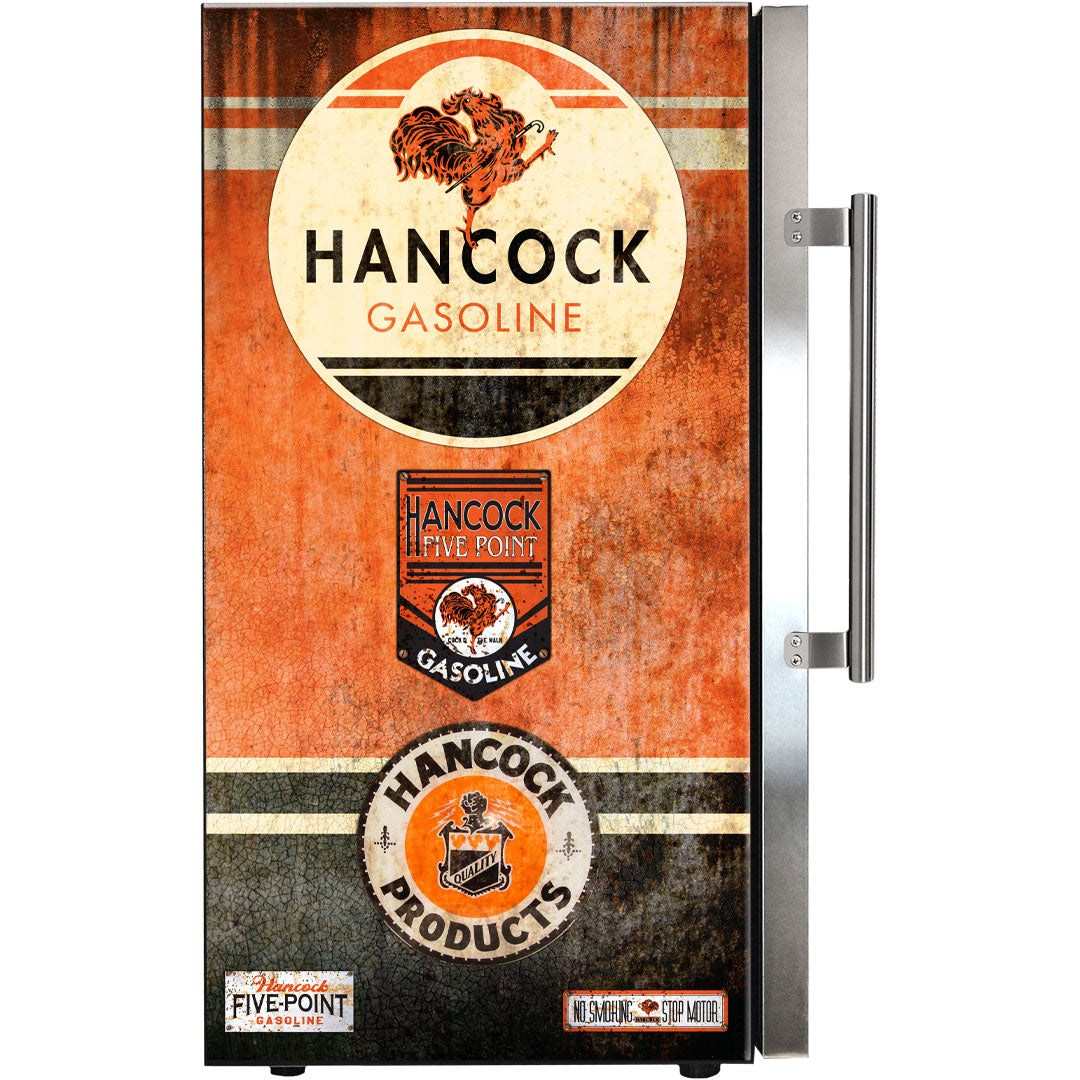 Hancock Schmick Vintage Fuel Pump Triple Glazed Alfresco Bar Fridge With LED Strip Lights - HUS-SC88-FP-HANCOCK
