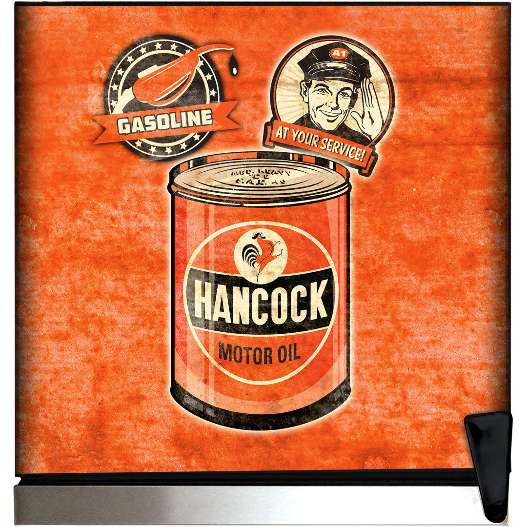 Hancock Schmick Vintage Fuel Pump Triple Glazed Alfresco Bar Fridge With LED Strip Lights - HUS-SC88-FP-HANCOCK