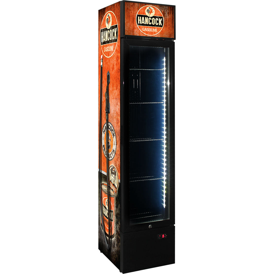 Hancock Fuel Pump Branded Tall Upright Bar Fridge - Model SS-P160FA-FP-HANCOCK