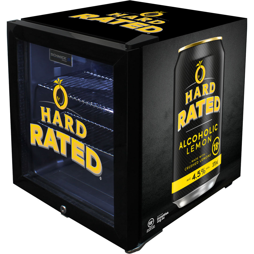 Hard Rated branded Glass Door Mini Bar Fridge With Lock - 38 Cans - Model SC50AB-HR