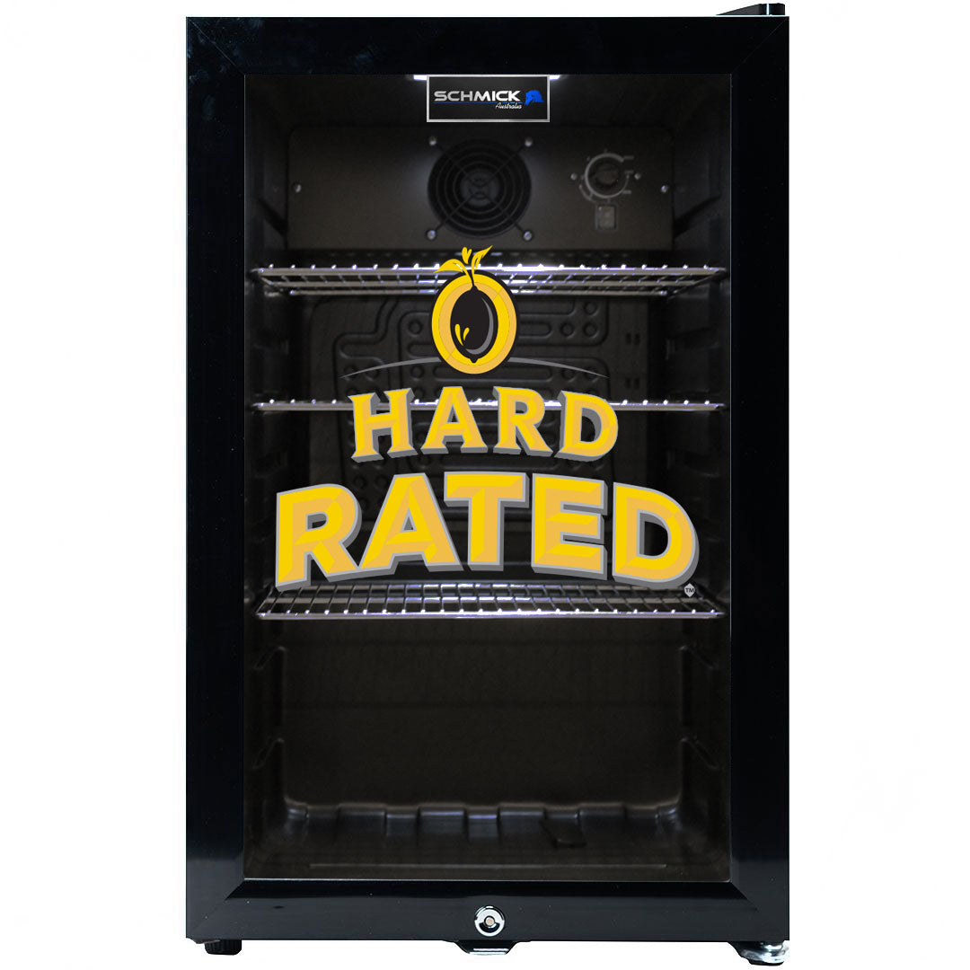 Hard Rated Branded Glass Door Bar Fridge With Cool Frosted Door Logo - Model SC70-B-HR