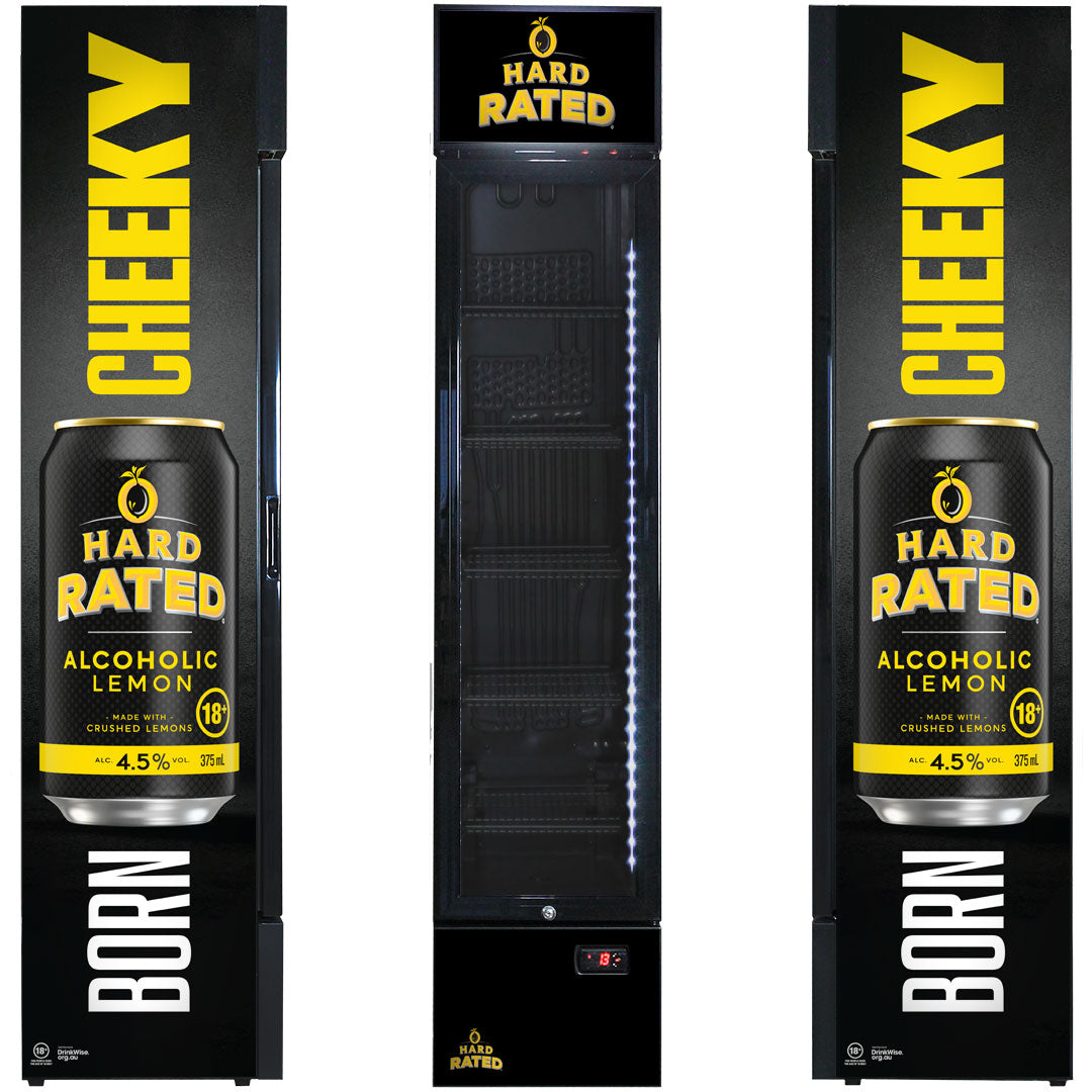 HARD RATED Branded Skinny Upright Bar Fridge - Model SS-P160-HR