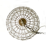 Whitney Dome Glass Crystal Chandelier - Brass