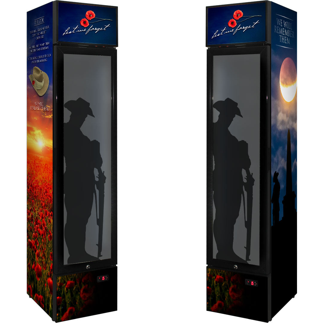 Lest We Forget Upright Bar Fridge 160L – SS-P160 – SS-P160FA-LWF2