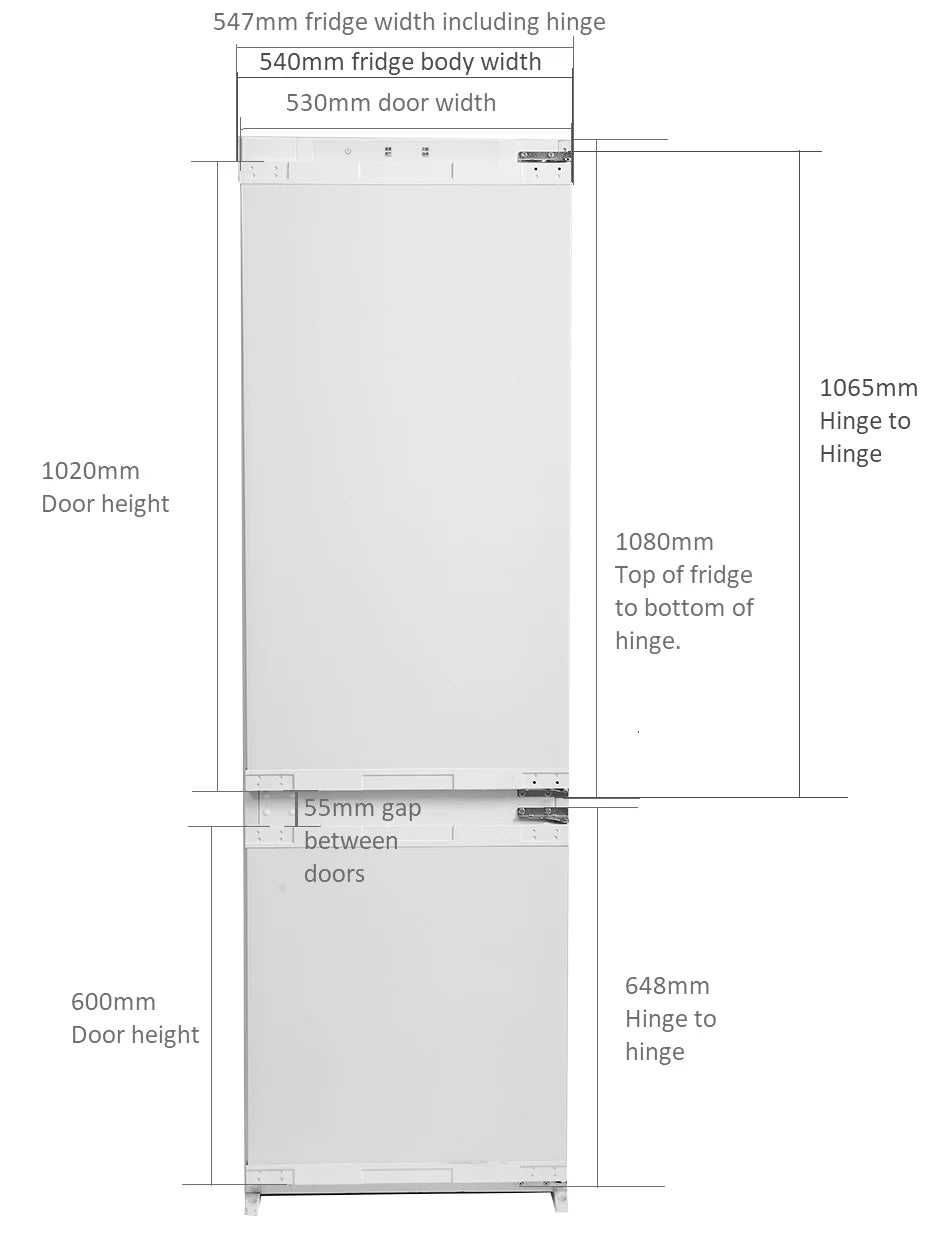 Schmick MSLF241 - Integrated Upright Built In Fridge And Freezer