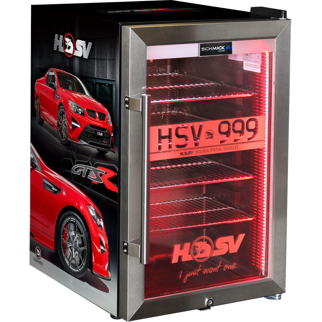 HSV GTSR Maloo branded bar fridge. Add Your Own Number Plate To Door! - HUS-SC70-SS-GTSR-MALOO