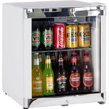 Schmick HUS-SC50WH bar fridge - glass door detail