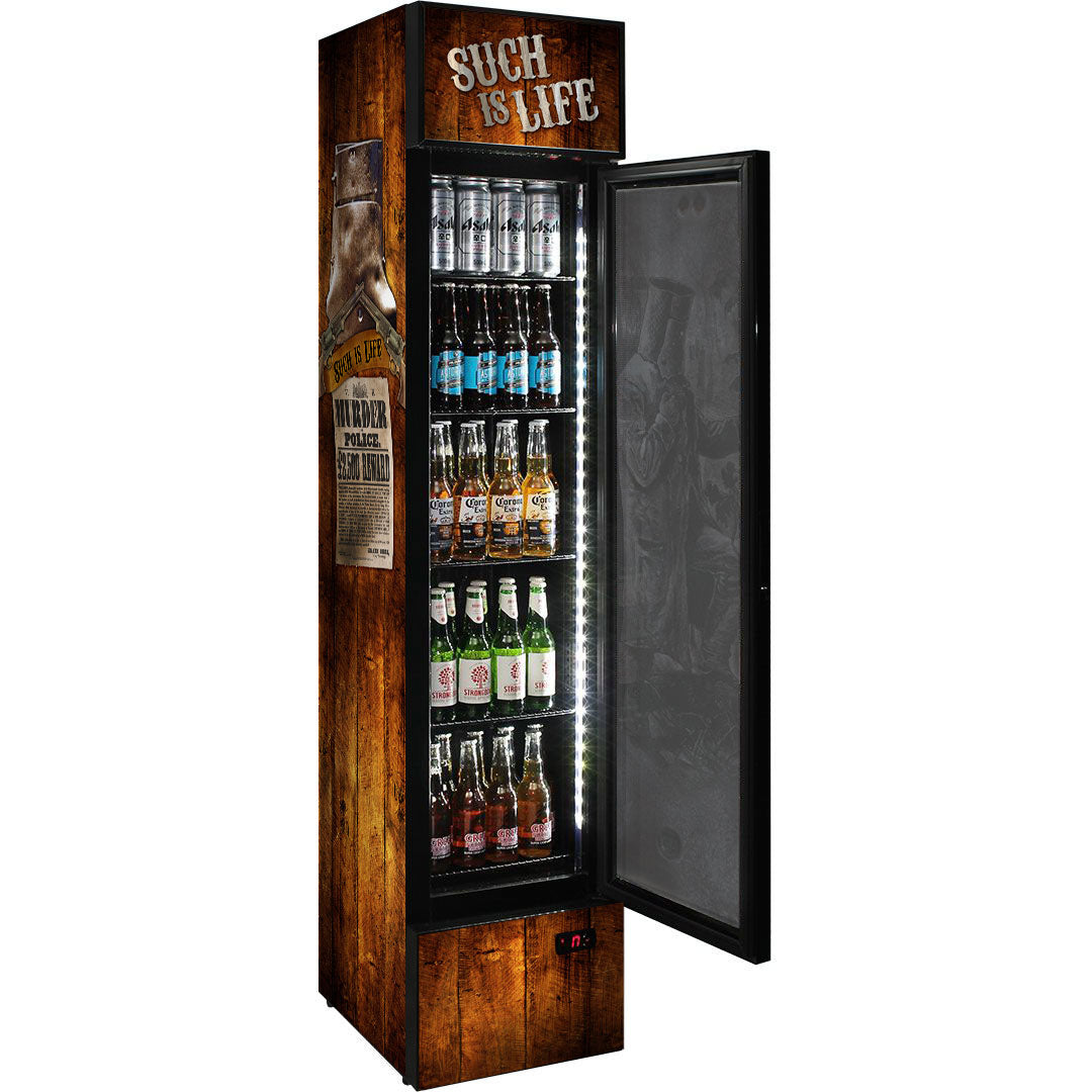 Ned Kelly - SS-P160FA-NED – Skinny Upright Bar Fridge – 160 Litres