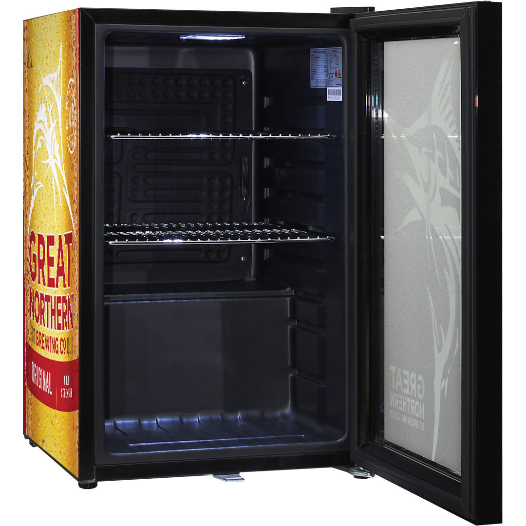 Great Northern Original Branded Glass Door Bar Fridge With Cool Frosted Door Logo - SC70-B-GNBC-ORIG