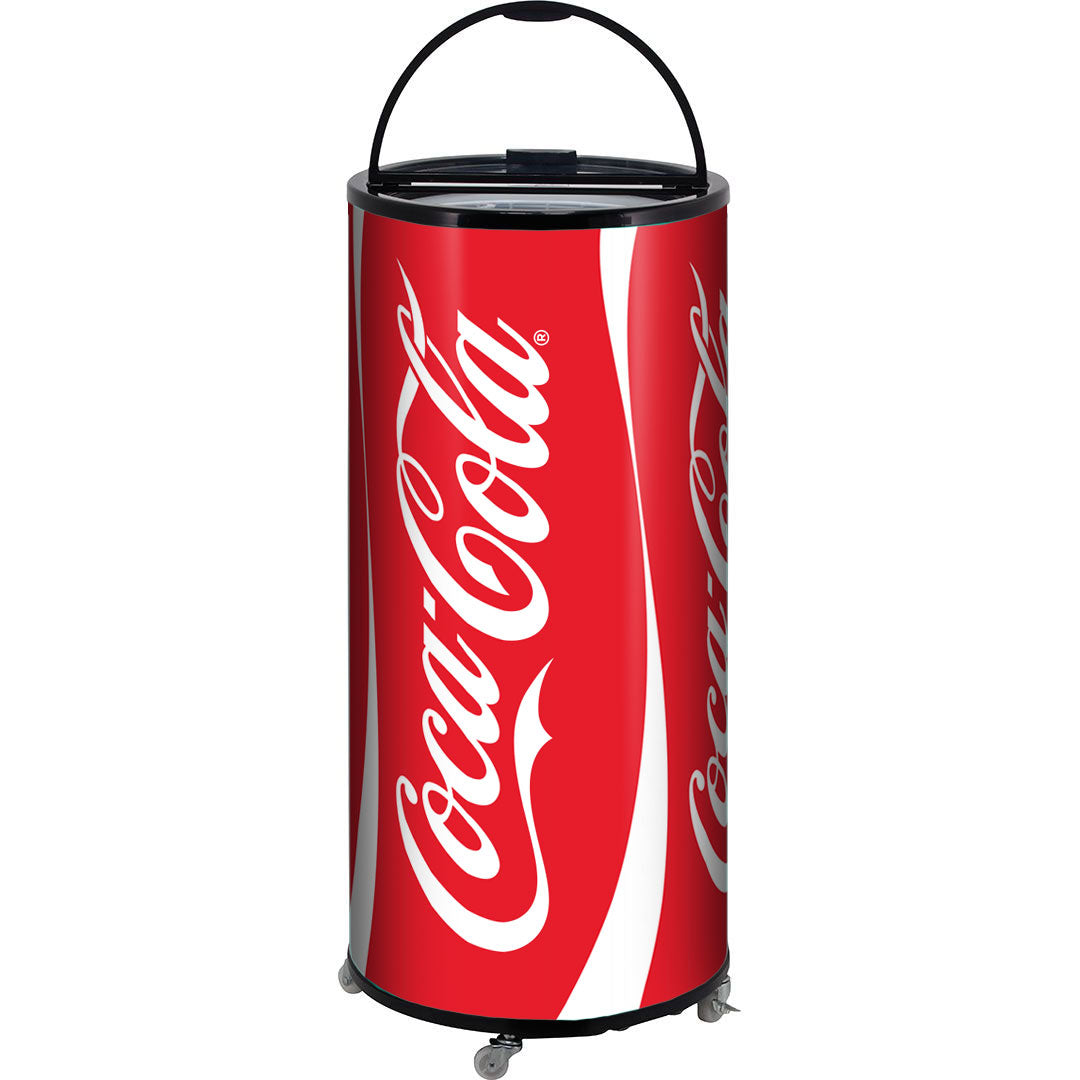 Official Coca-Cola branded - Schmick Can Cooler Barrel Fridges - CHOOSE FROM 5 DESIGNS - Model PG-65A-CC