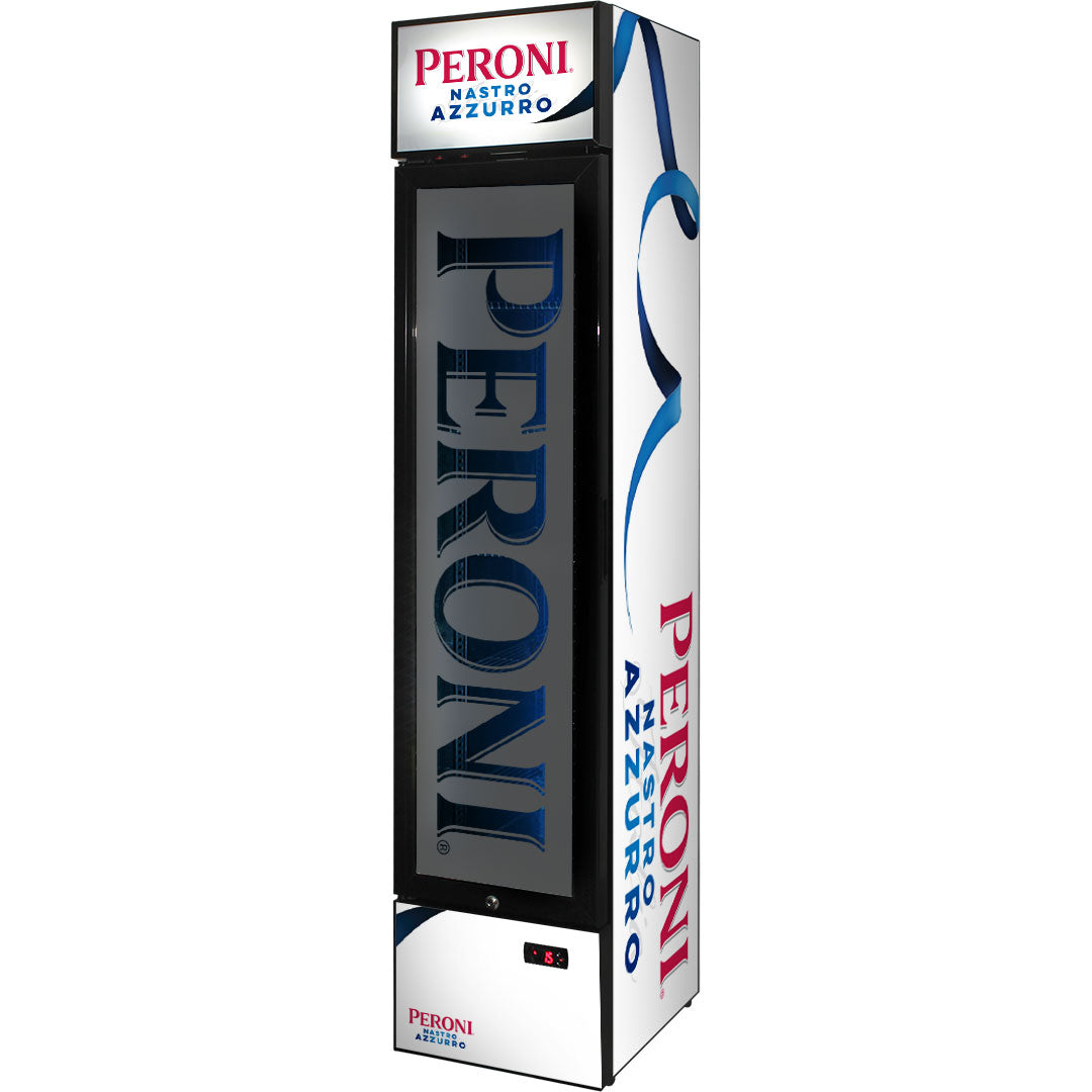 Peroni Branded Skinny Upright Bar Fridge - Model SS-P160-PERONI