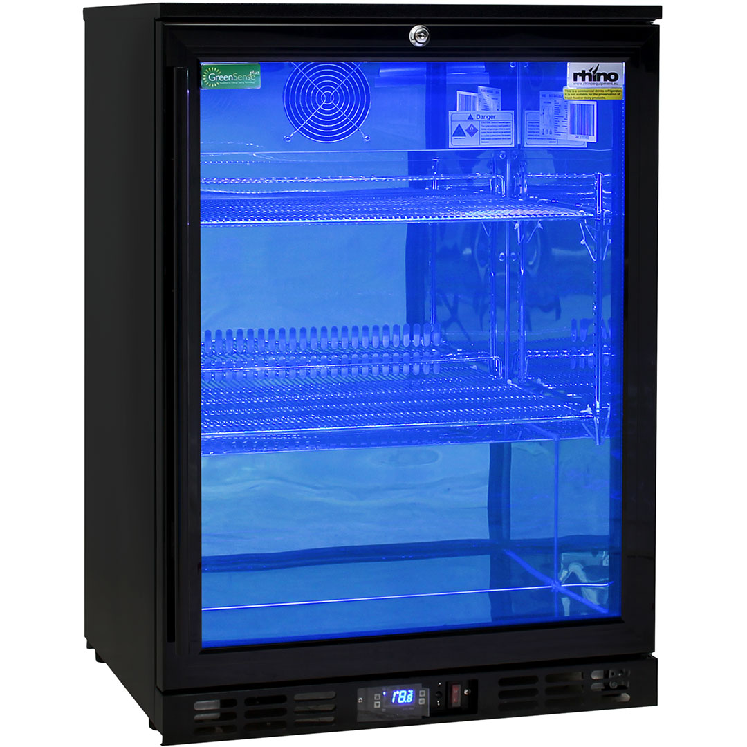 Rhino SG1R-NC - Night Club Commercial Multi Light Coloured Black 1 Door Bar Fridge