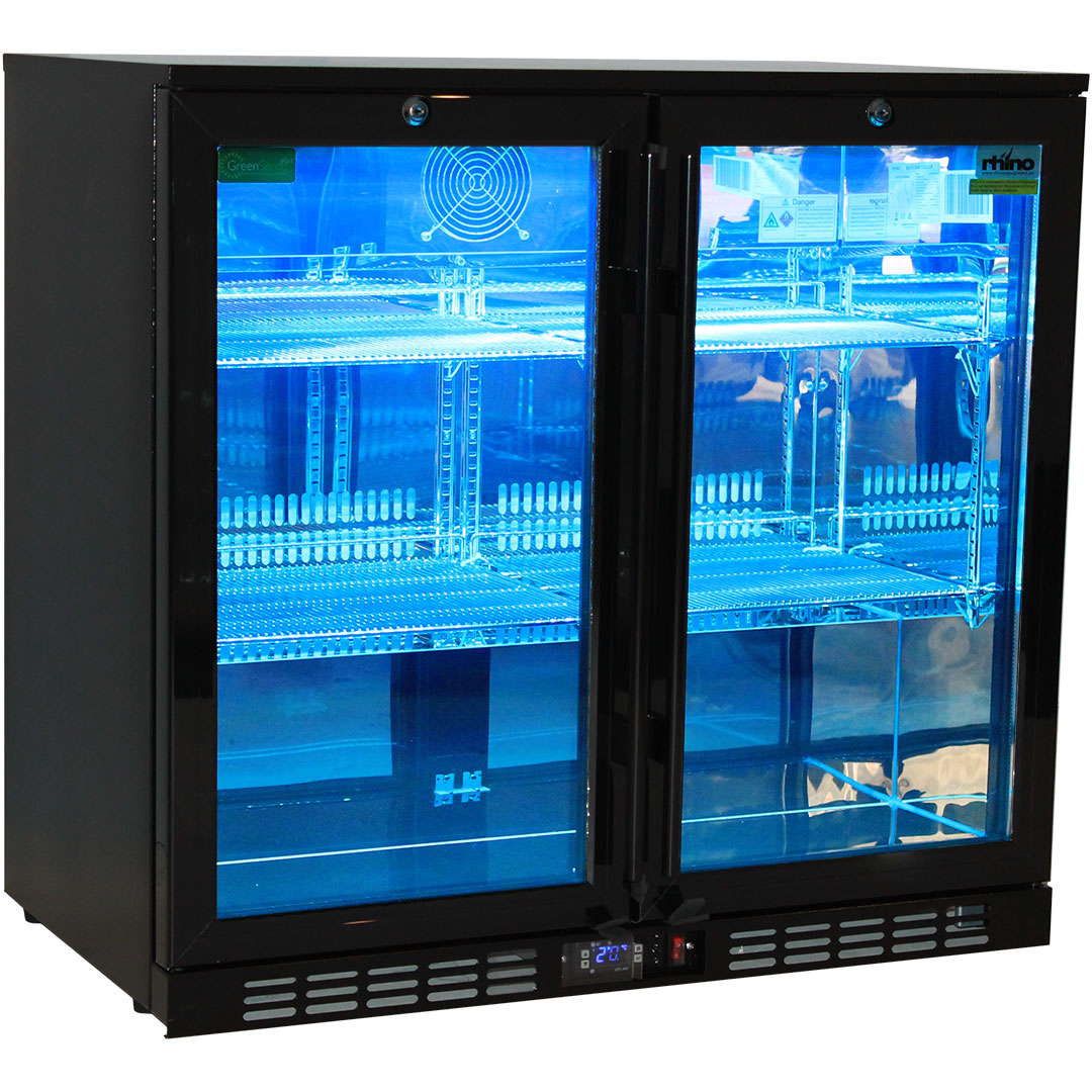 Rhino SG2H-NC - Night Club Commercial Multi Light Coloured Black 2 Door Bar Fridge