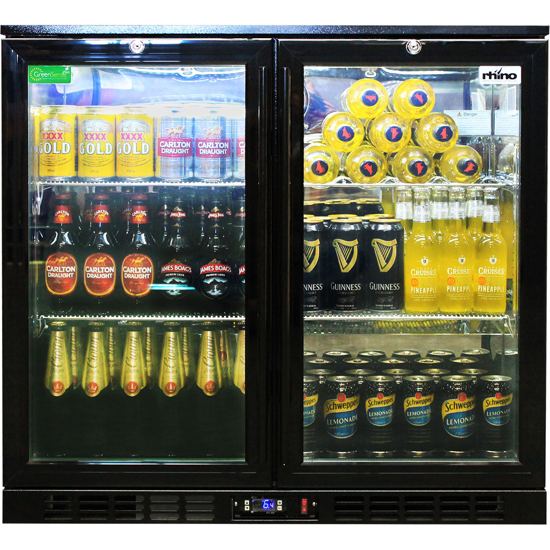 Rhino SG2H-NC – 208L Night Club Commercial 2 Door Bar Fridge - 12 Colour Options
