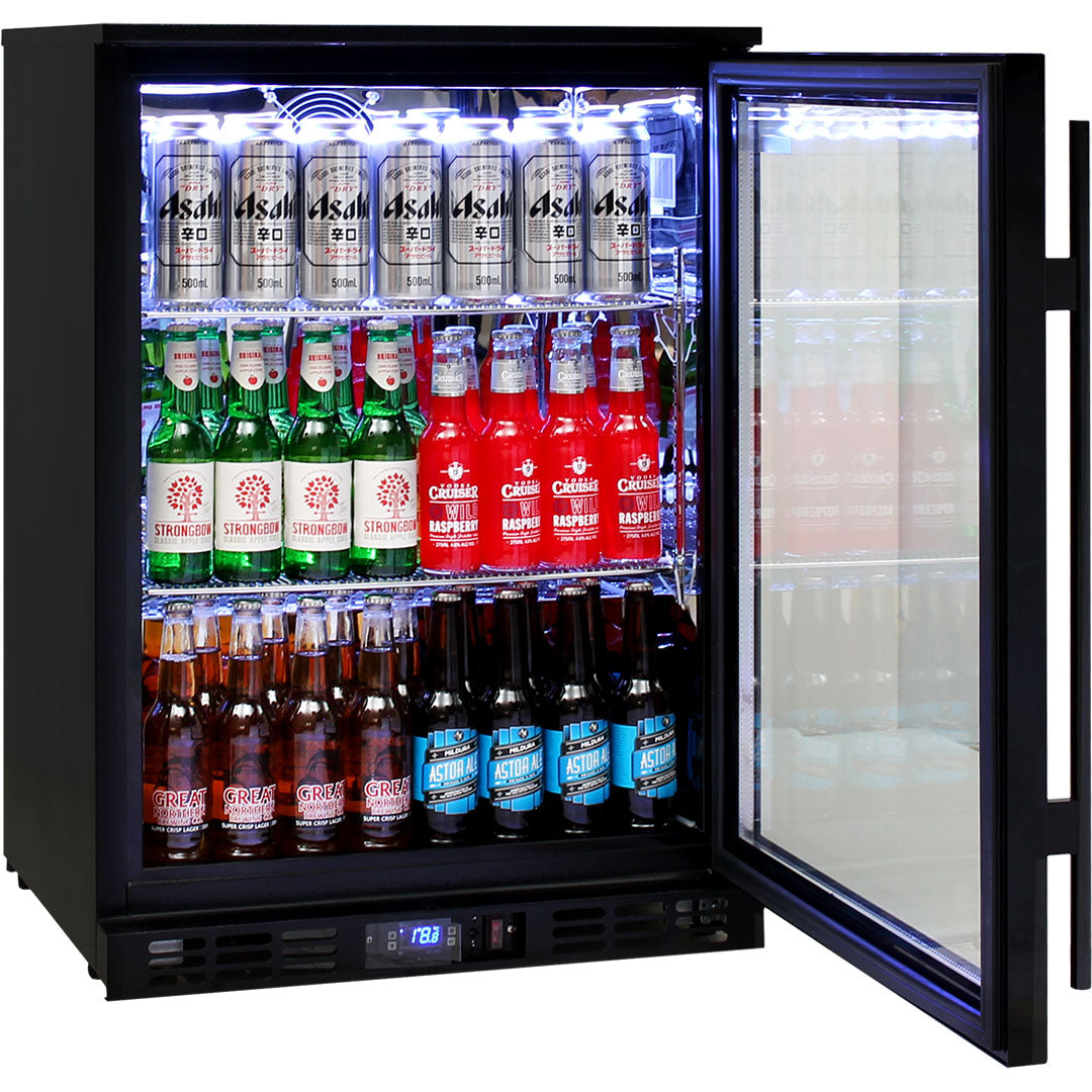 Rhino SG1R-NC - Night Club Commercial Multi Light Coloured Black 1 Door Bar Fridge