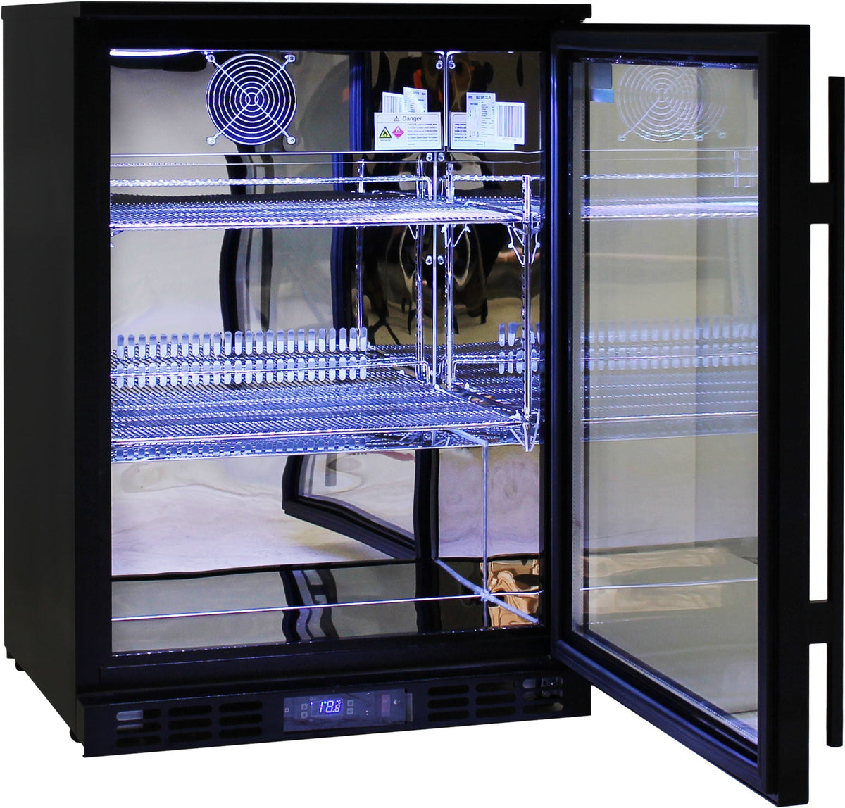 Rhino SG1R-NC bar fridge - glass door detail