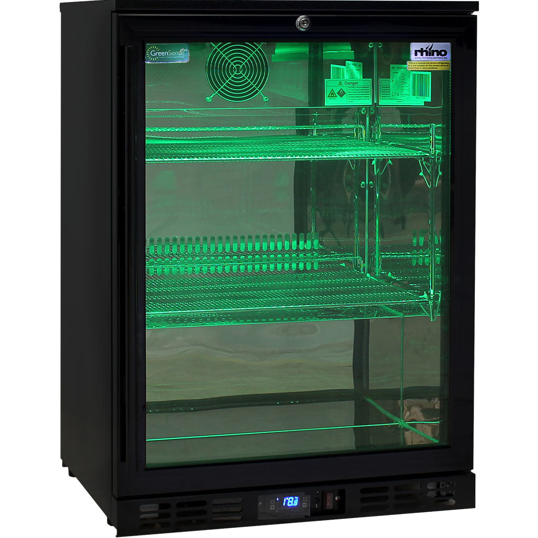 Rhino SG1R-NC bar fridge - glass door detail