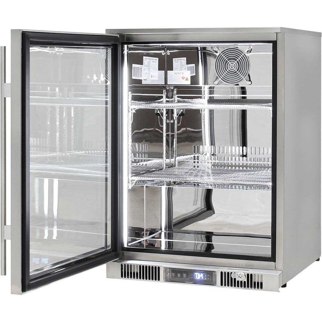 Rhino ENV1L-SS - Outdoor 1 Door Bar Fridge Coldest Beer 43ºC+ Best Alfresco 316 Stainless Quiet With No Condensation