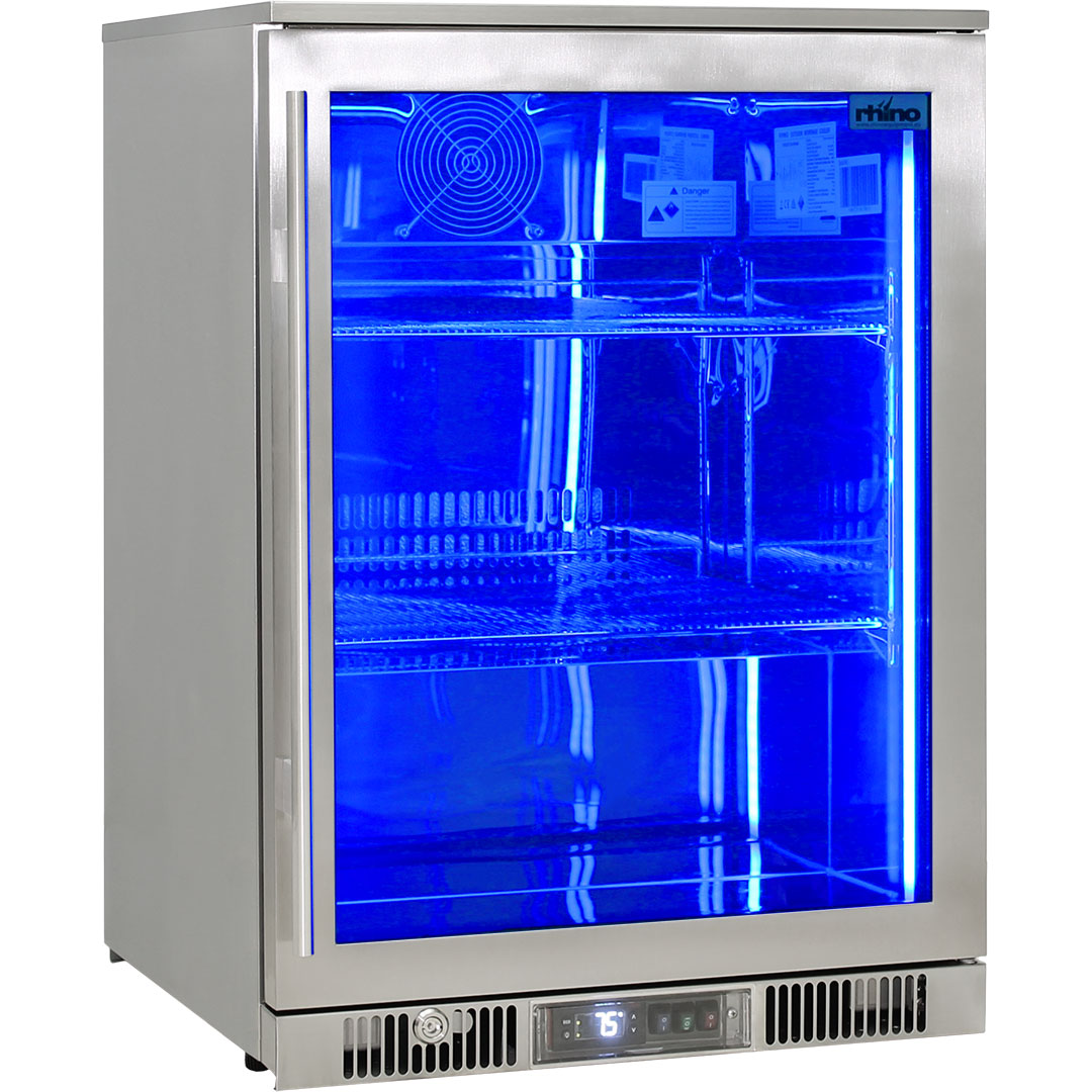 Rhino ENV1R-SS - Best Outdoor Bar Fridge - Marine Grade 316 Stainless Steel - Right Hinge - 148 Litres - King’s Choice Winner