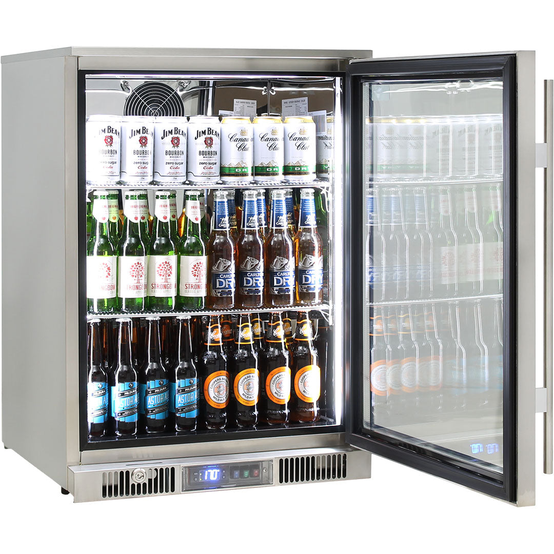 Rhino ENV1R-SS - Best Outdoor Bar Fridge - Marine Grade 316 Stainless Steel - Right Hinge - 148 Litres - King’s Choice Winner