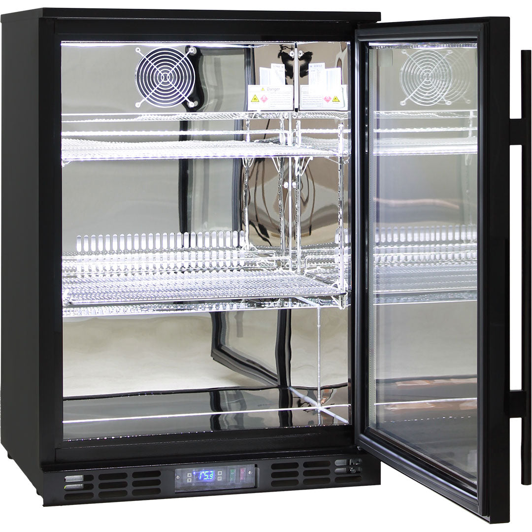 Rhino SG1R-B bar fridge - glass door detail